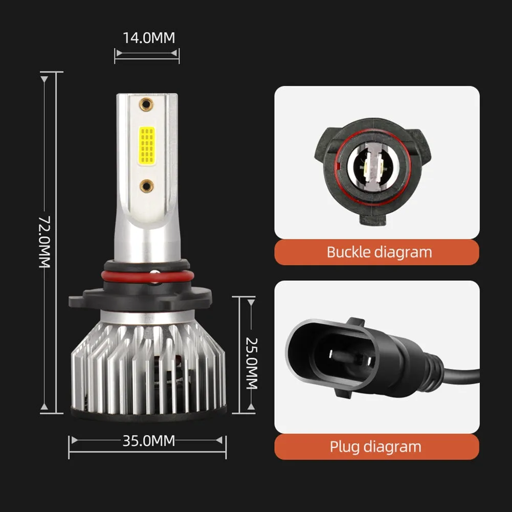 1 Pair Aluminum Car Led Headlight F2A Ip68 Waterproof White Light