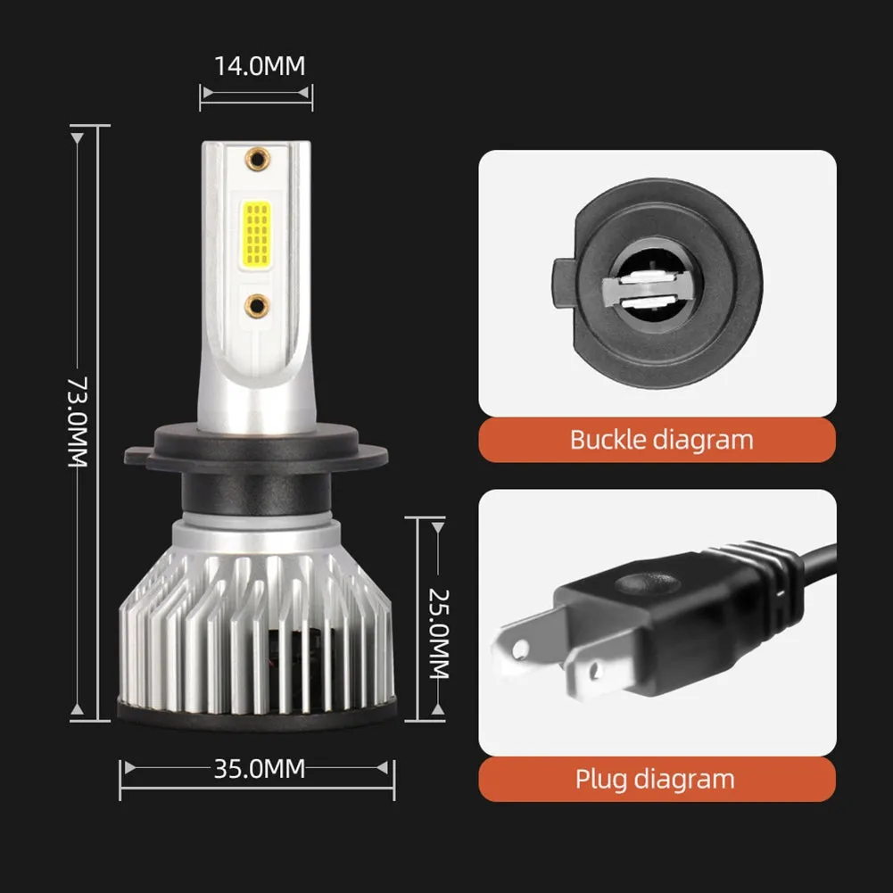 1 Pair Aluminum Car Led Headlight F2A Ip68 Waterproof White Light