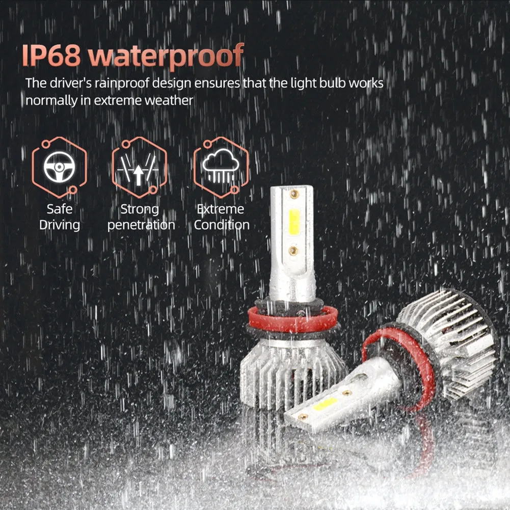 1 Pair Aluminum Car Led Headlight F2A Ip68 Waterproof White Light