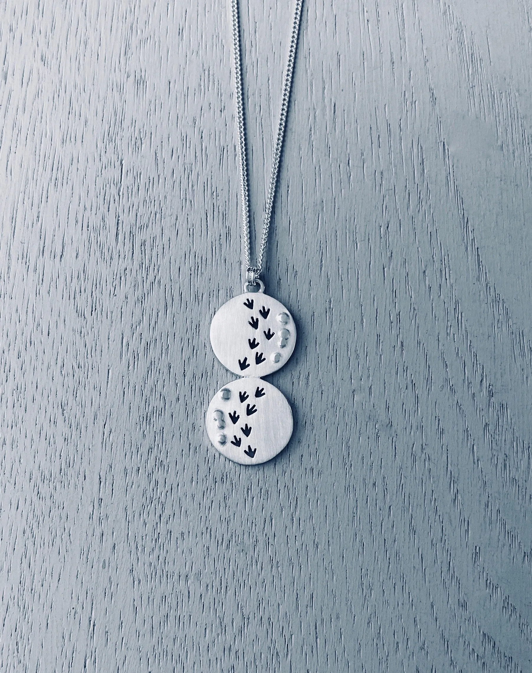 Bird Prints in the Sand Double Pendant