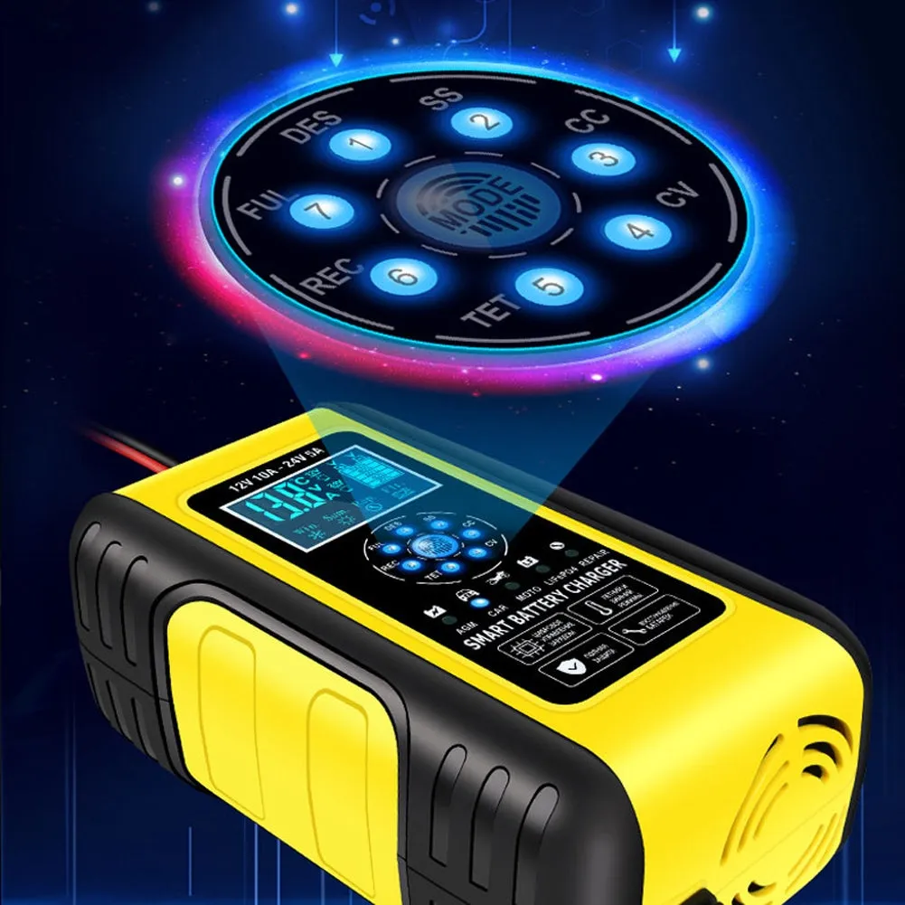 Car Battery Charger 12v 24v 10a 7-stage Fully Automatic Charging