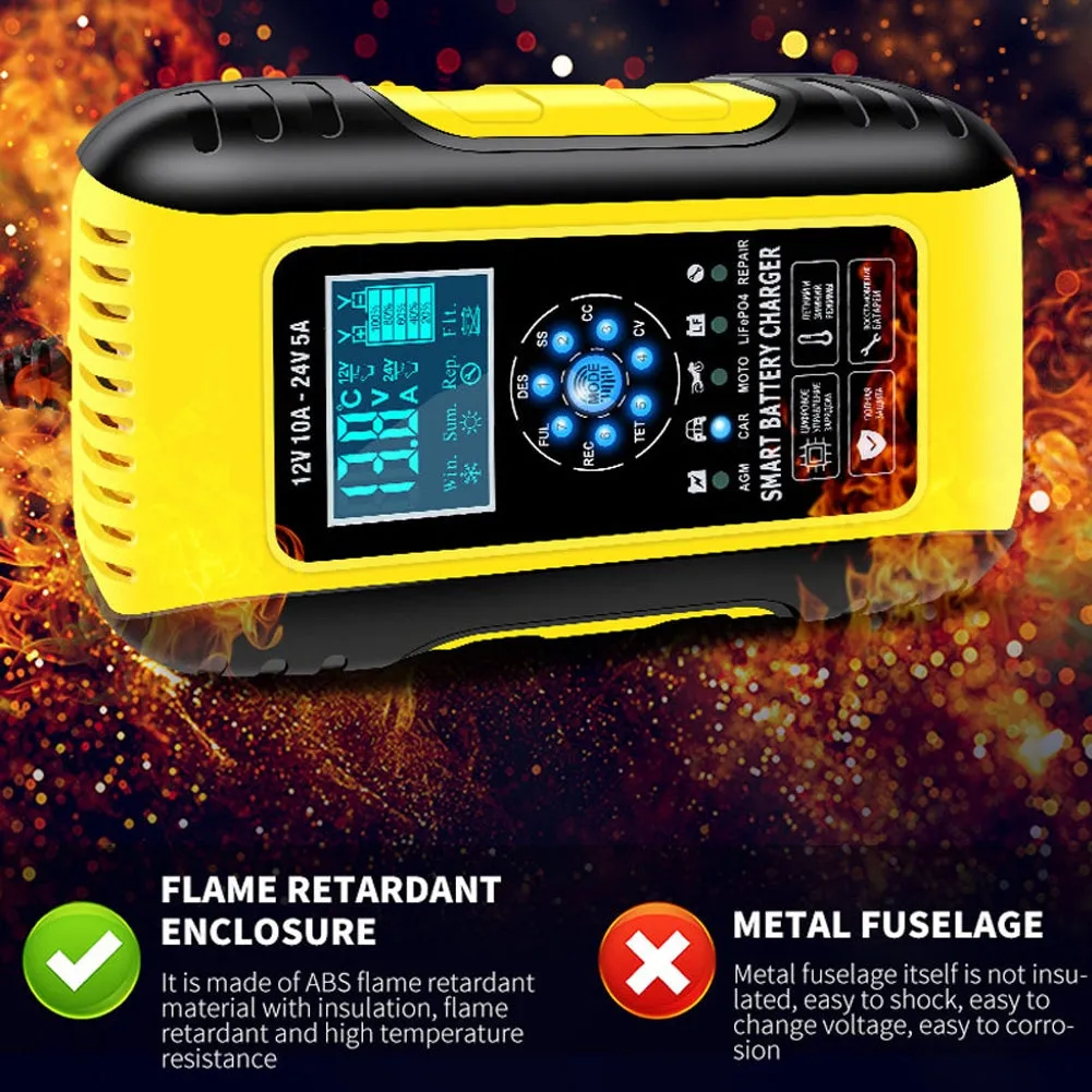 Car Battery Charger 12v 24v 10a 7-stage Fully Automatic Charging