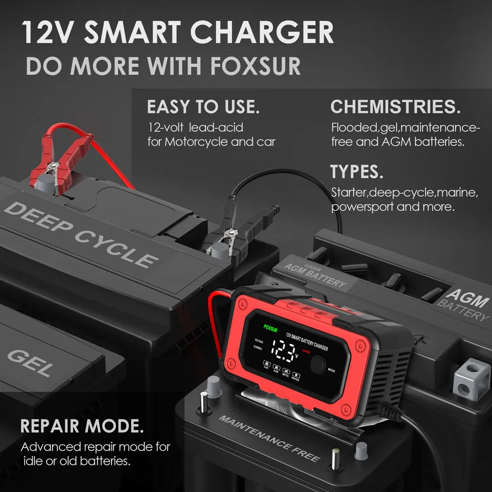 Car Battery Charger 12V 6-Amp Fully Automatic Smart Battery