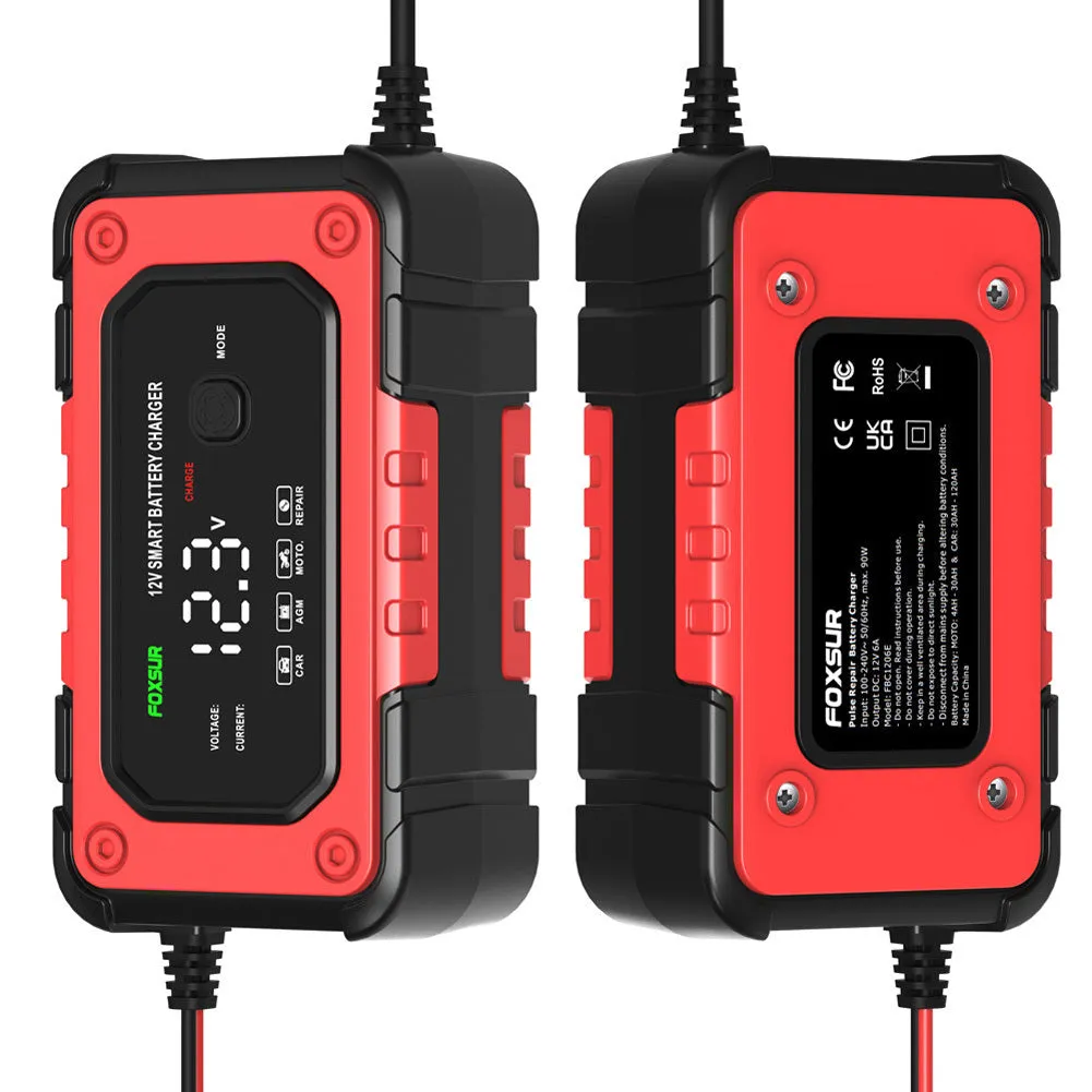 Car Battery Charger 12V 6-Amp Fully Automatic Smart Battery