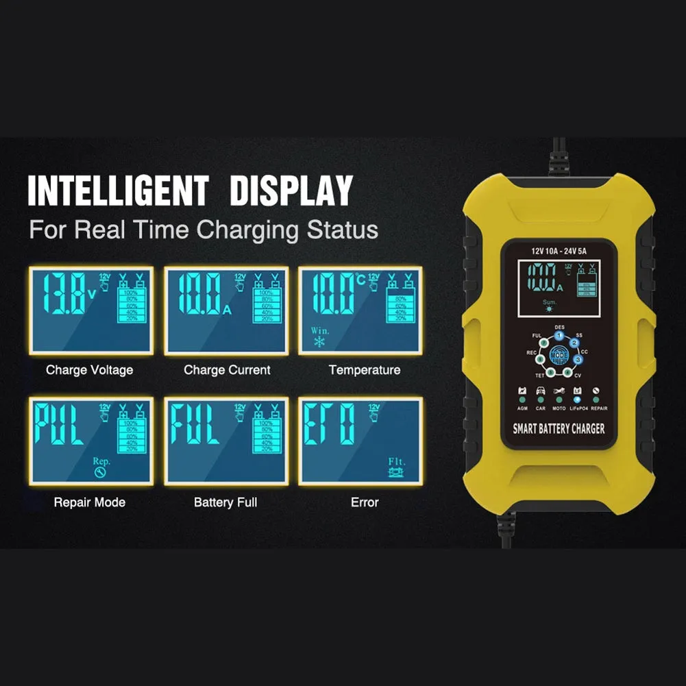 Car Battery Smart Charger 12V 10A 24V 5A 7-stage Automatic