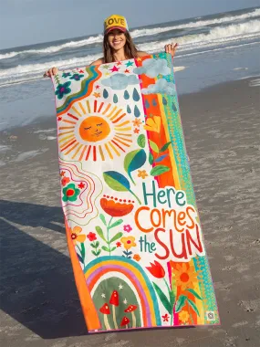 HERE COMES THE SUN MICROFIBER BEACH TOWEL