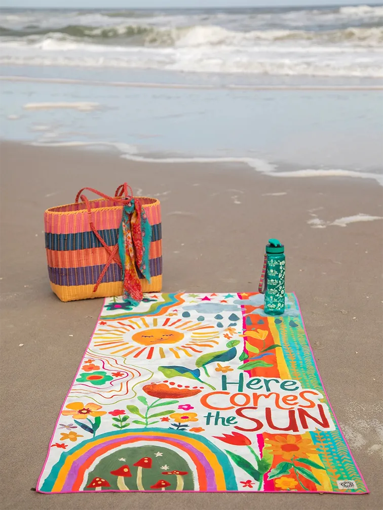 HERE COMES THE SUN MICROFIBER BEACH TOWEL