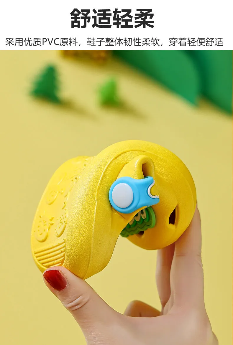 hulianfu Cartoon Dinosaur Kids Slippers Boys Summer Beach Sandals Girls Home Slippers Toddler Anti-Slip Indoor Slides Child Garden Shoes