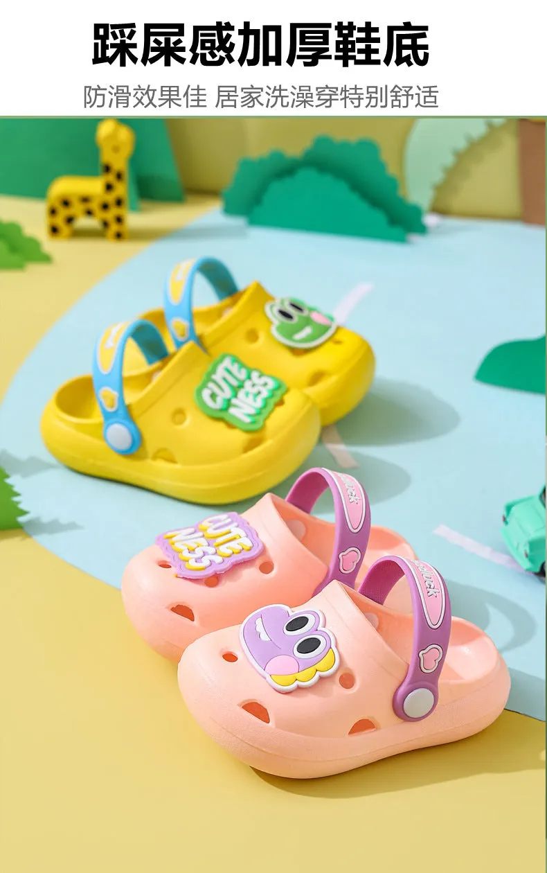 hulianfu Cartoon Dinosaur Kids Slippers Boys Summer Beach Sandals Girls Home Slippers Toddler Anti-Slip Indoor Slides Child Garden Shoes