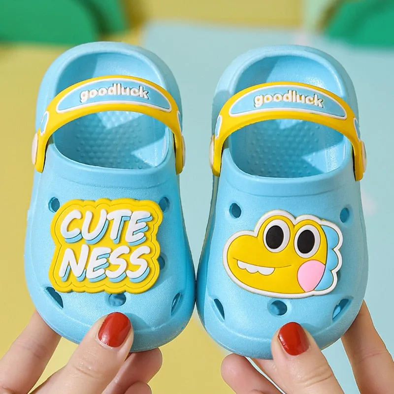 hulianfu Cartoon Dinosaur Kids Slippers Boys Summer Beach Sandals Girls Home Slippers Toddler Anti-Slip Indoor Slides Child Garden Shoes