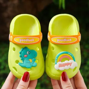 hulianfu Cartoon Dinosaur Kids Slippers Boys Summer Beach Sandals Girls Home Slippers Toddler Anti-Slip Indoor Slides Child Garden Shoes