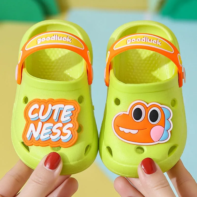 hulianfu Cartoon Dinosaur Kids Slippers Boys Summer Beach Sandals Girls Home Slippers Toddler Anti-Slip Indoor Slides Child Garden Shoes