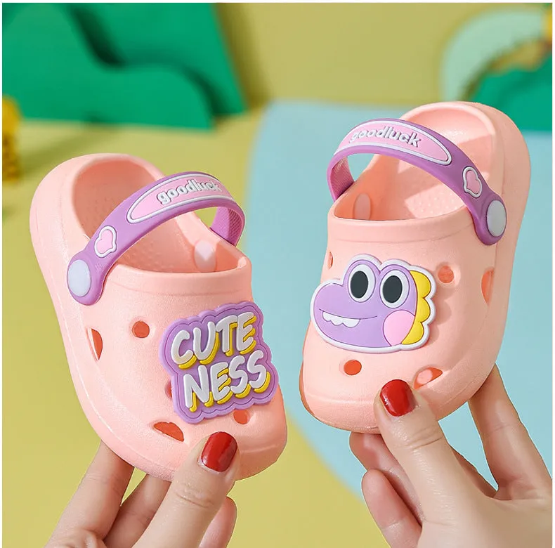 hulianfu Cartoon Dinosaur Kids Slippers Boys Summer Beach Sandals Girls Home Slippers Toddler Anti-Slip Indoor Slides Child Garden Shoes