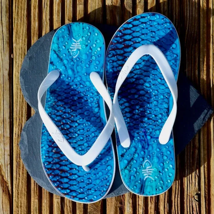 Kingfish Flip Flops with White Straps