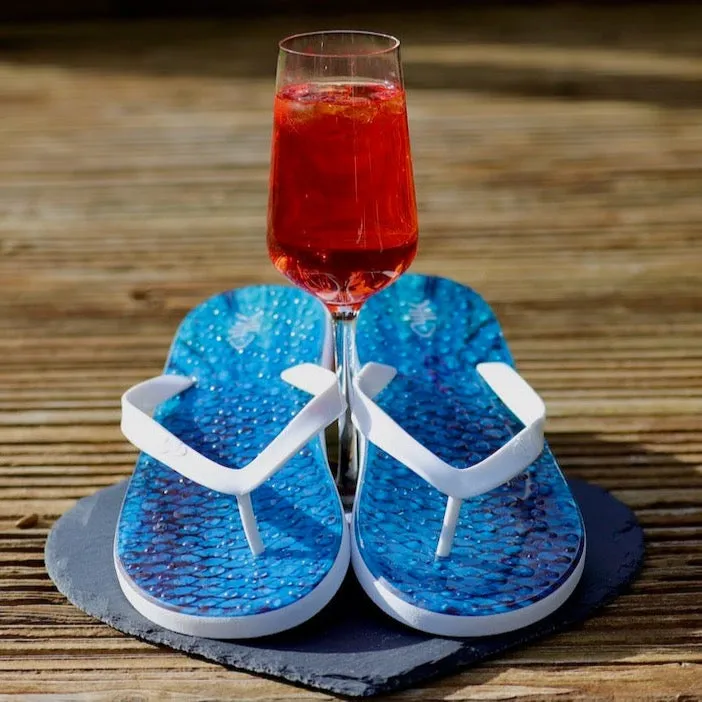 Kingfish Flip Flops with White Straps