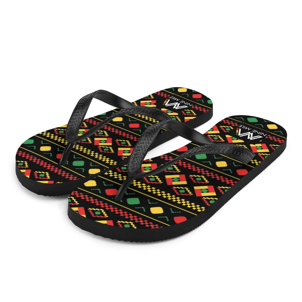 Nine Mile Diamond Reggae Print Flip-Flops