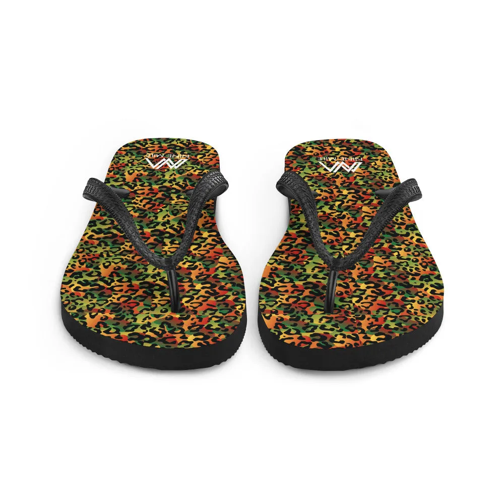 Nine Mile Reggae Leopard Print Flip-Flops