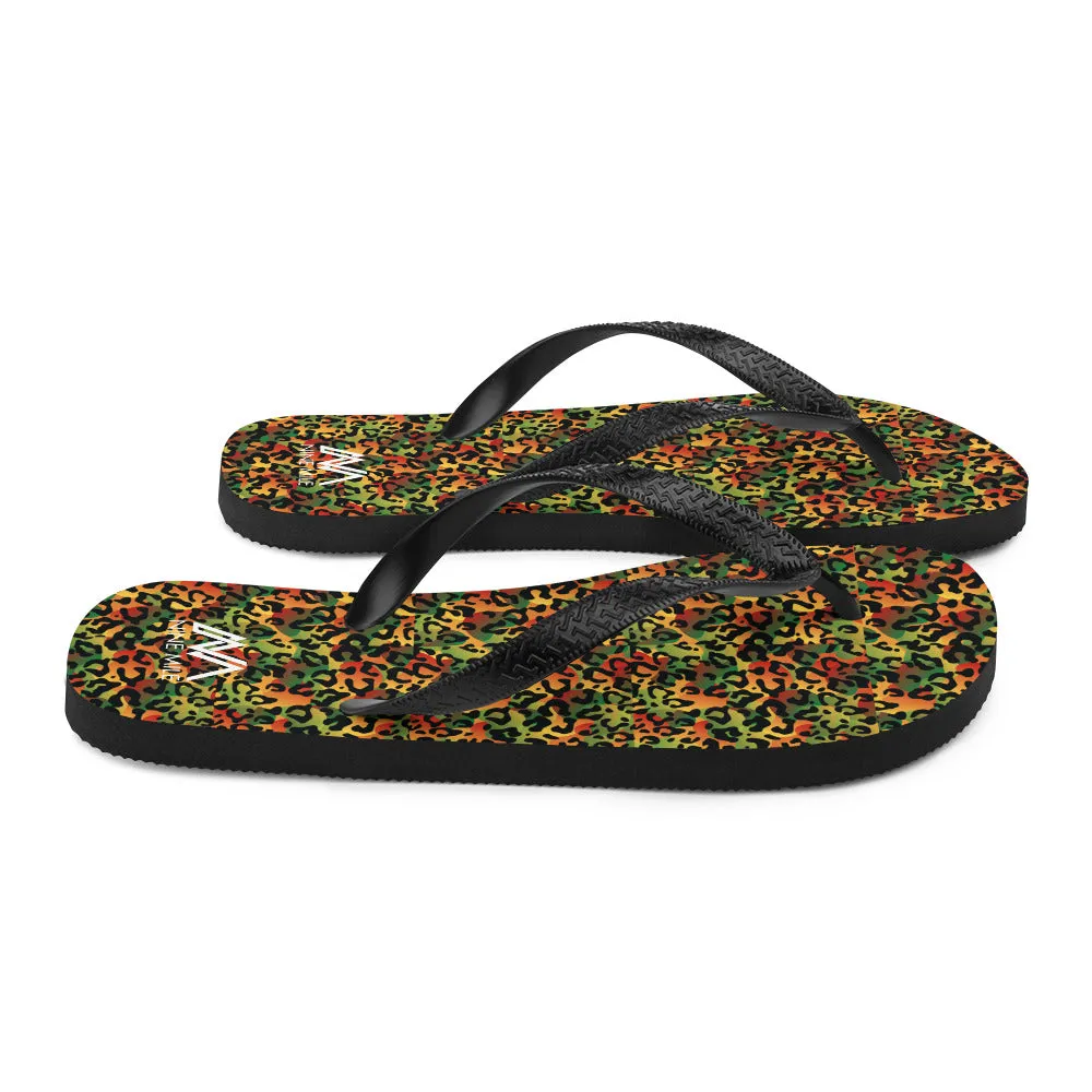 Nine Mile Reggae Leopard Print Flip-Flops