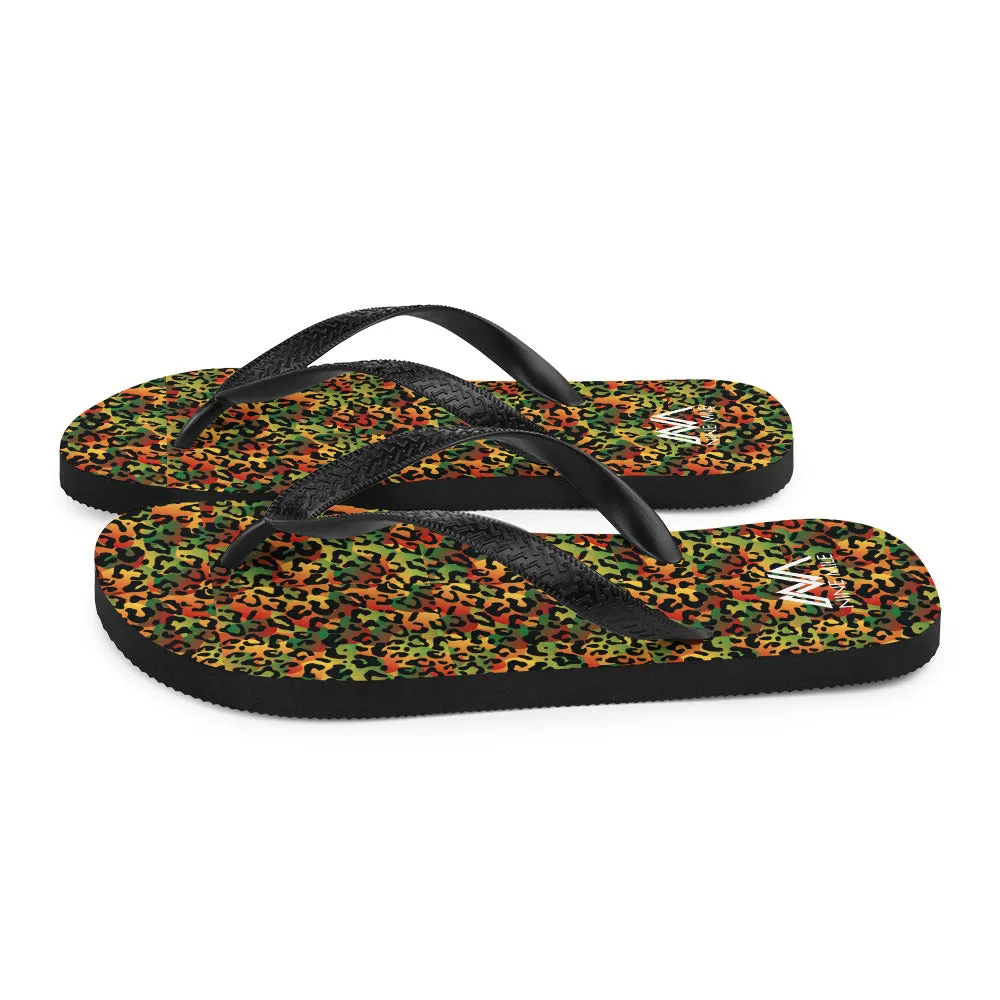 Nine Mile Reggae Leopard Print Flip-Flops