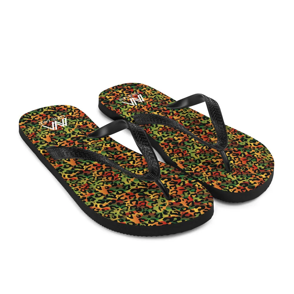 Nine Mile Reggae Leopard Print Flip-Flops