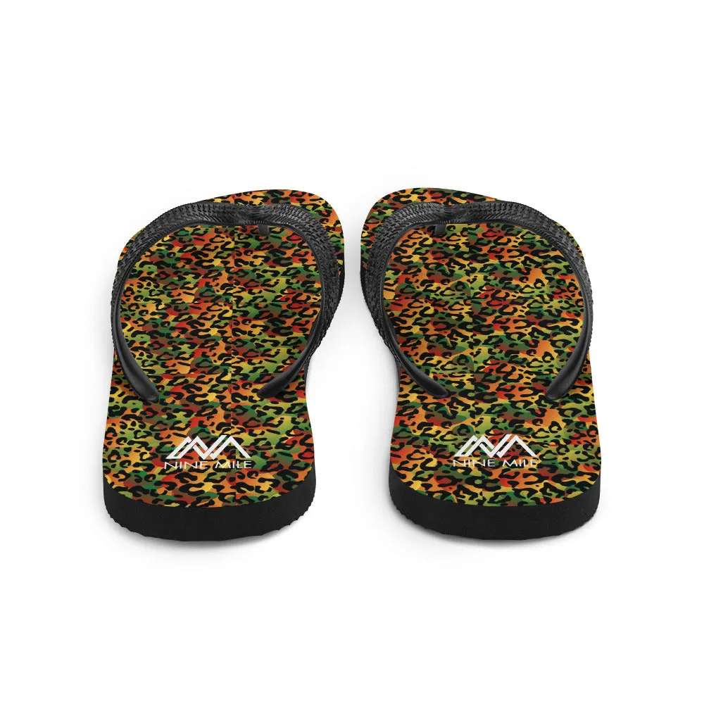 Nine Mile Reggae Leopard Print Flip-Flops