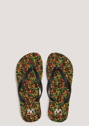 Nine Mile Reggae Leopard Print Flip-Flops