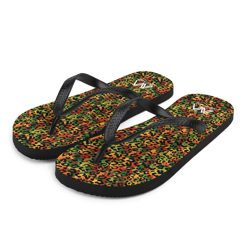 Nine Mile Reggae Leopard Print Flip-Flops