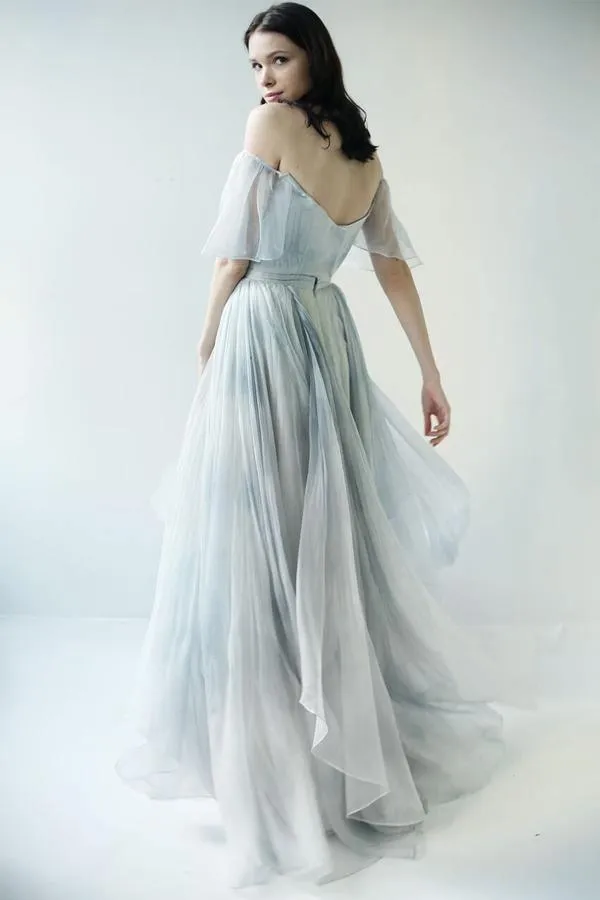 Off Shoulder Unique Design Popular Long Prom Dress Bridal Gown WD500