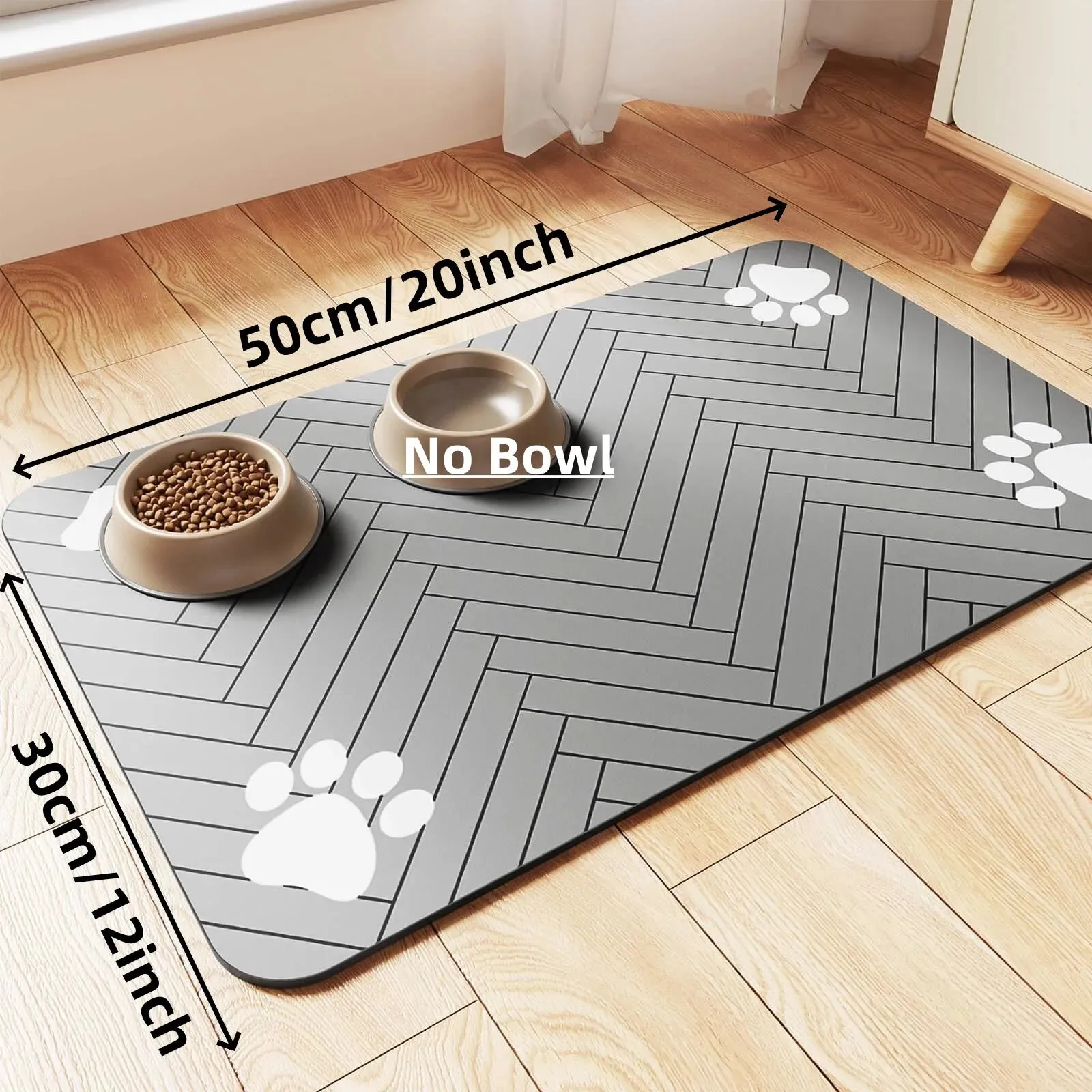 Pet Feeding Mat-Absorbent Pet Placemat for Food and Water Bowl, with Waterproof Rubber Backing, Quick Dry Water Mat for Dogs or Cats