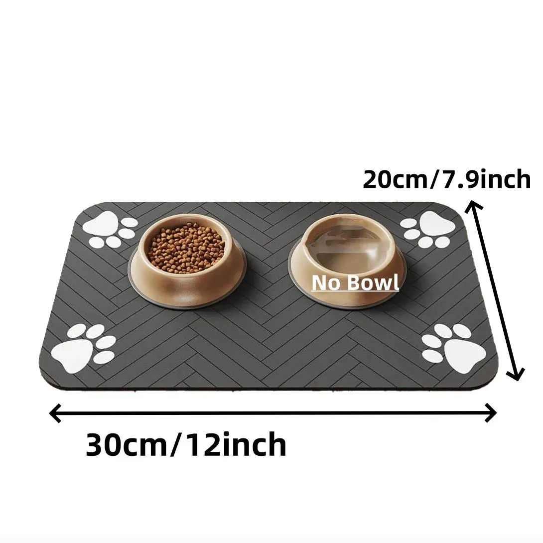 Pet Feeding Mat-Absorbent Pet Placemat for Food and Water Bowl, with Waterproof Rubber Backing, Quick Dry Water Mat for Dogs or Cats