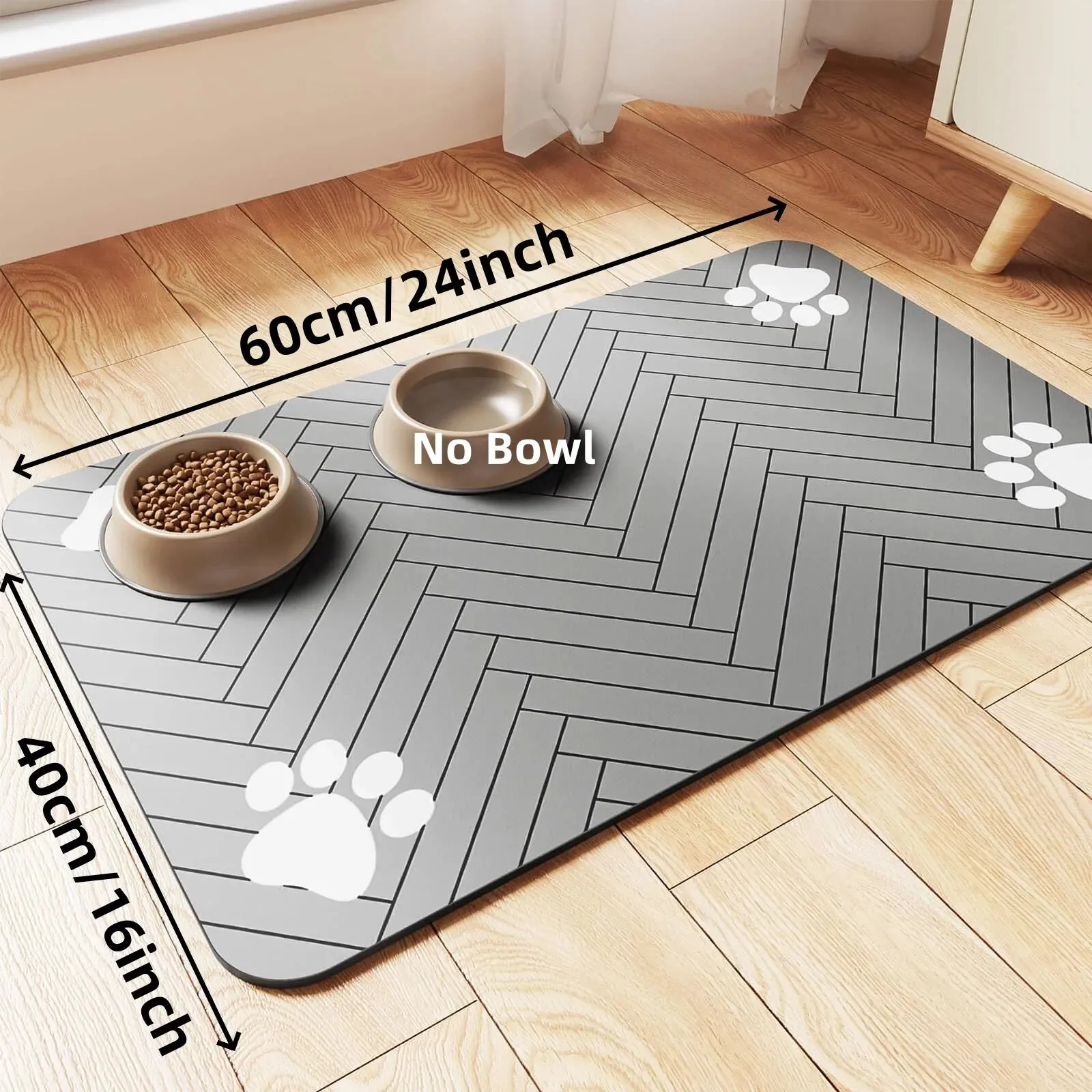 Pet Feeding Mat-Absorbent Pet Placemat for Food and Water Bowl, with Waterproof Rubber Backing, Quick Dry Water Mat for Dogs or Cats