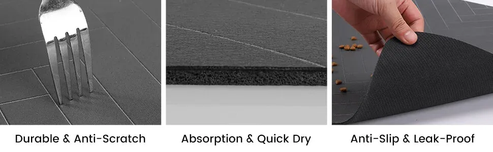 Pet Feeding Mat-Absorbent Pet Placemat for Food and Water Bowl, with Waterproof Rubber Backing, Quick Dry Water Mat for Dogs or Cats