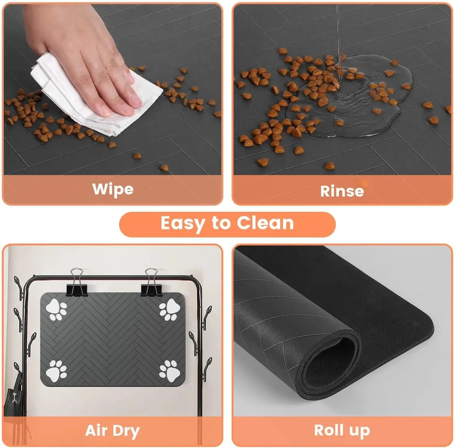 Pet Feeding Mat-Absorbent Pet Placemat for Food and Water Bowl, with Waterproof Rubber Backing, Quick Dry Water Mat for Dogs or Cats