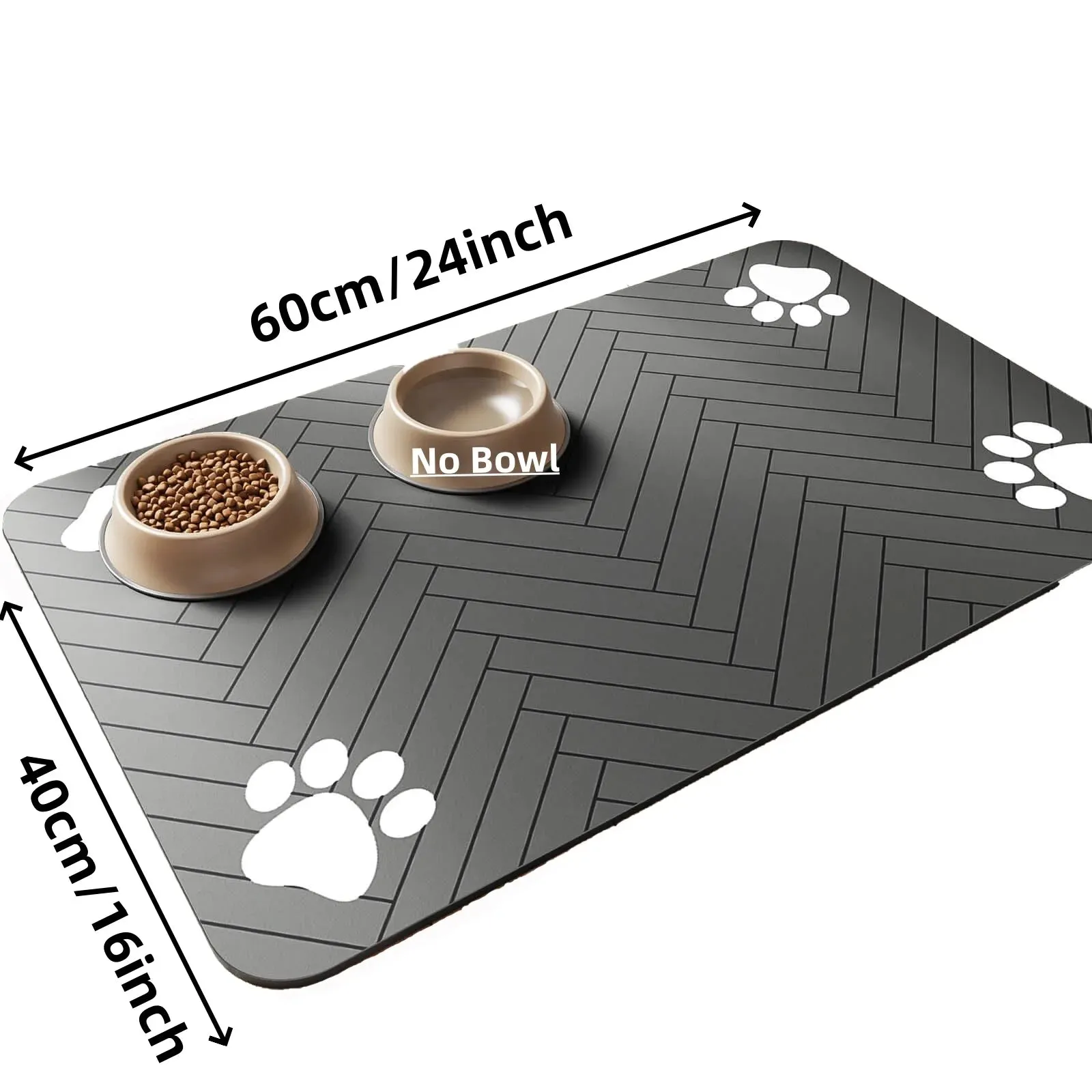 Pet Feeding Mat-Absorbent Pet Placemat for Food and Water Bowl, with Waterproof Rubber Backing, Quick Dry Water Mat for Dogs or Cats