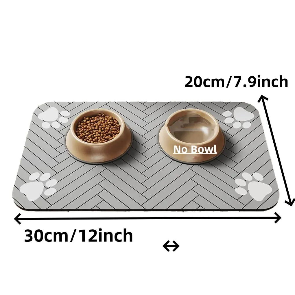 Pet Feeding Mat-Absorbent Pet Placemat for Food and Water Bowl, with Waterproof Rubber Backing, Quick Dry Water Mat for Dogs or Cats