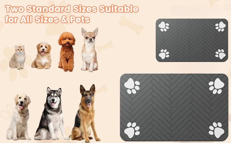 Pet Feeding Mat-Absorbent Pet Placemat for Food and Water Bowl, with Waterproof Rubber Backing, Quick Dry Water Mat for Dogs or Cats