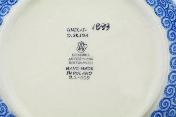 Polish Pottery 11" Bowl Ocean Whisper UNIKAT