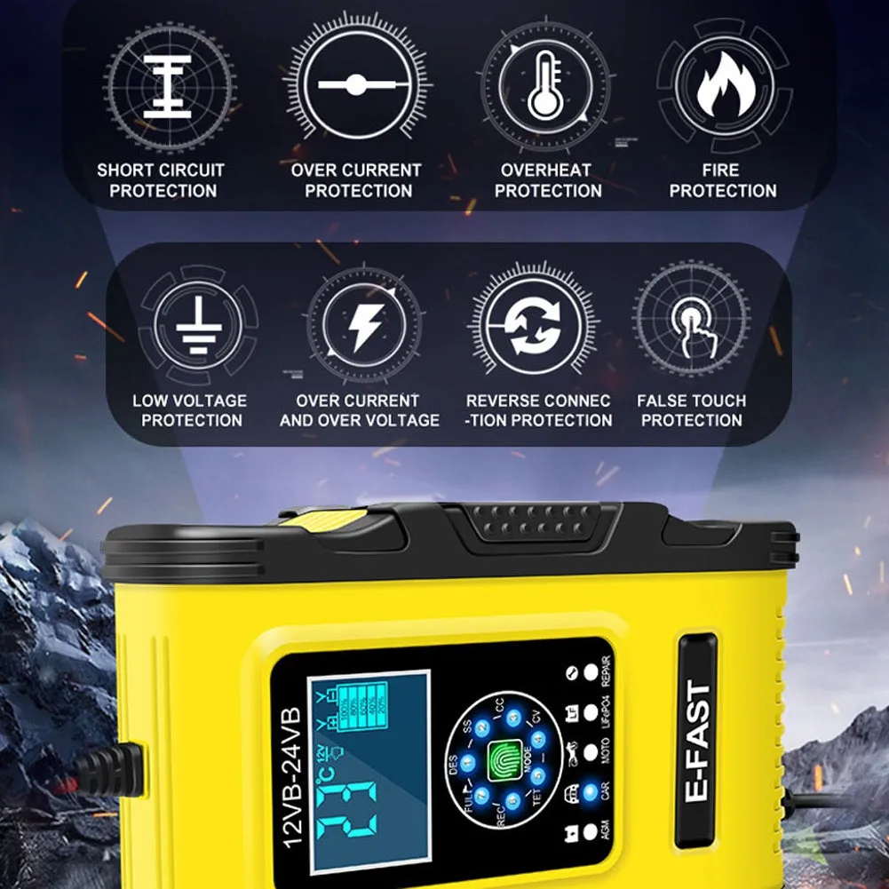 Quick Car Battery Charger 12v/24v Intelligent 7-stage Automatic