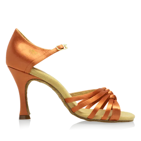 Ray Rose 824-X Tania Dark Tan Satin Ladies Latin Dance Shoe