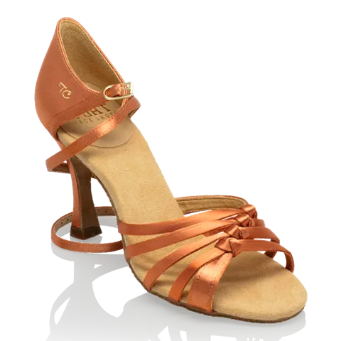 Ray Rose 824-X Tania Dark Tan Satin Ladies Latin Dance Shoe