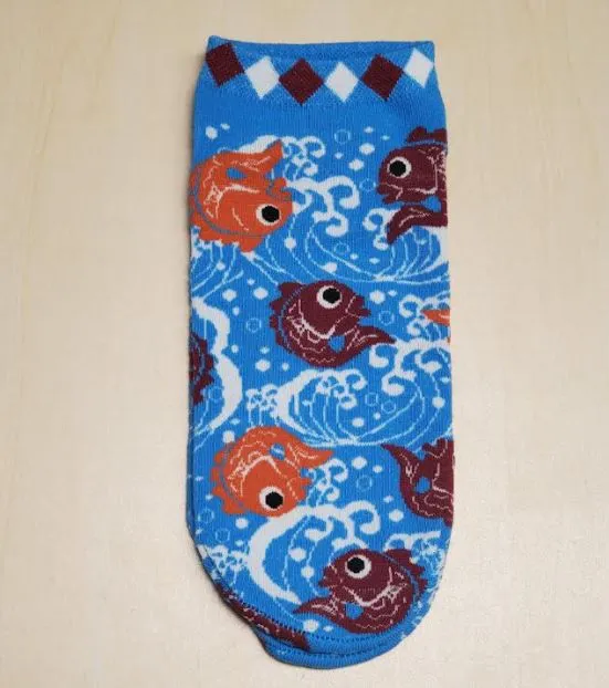 SF1023 Fashion Blue Fancy Fish Socks