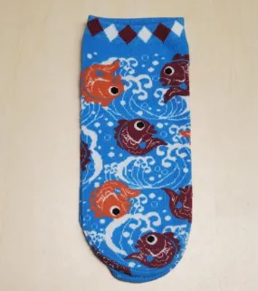 SF1023 Fashion Blue Fancy Fish Socks