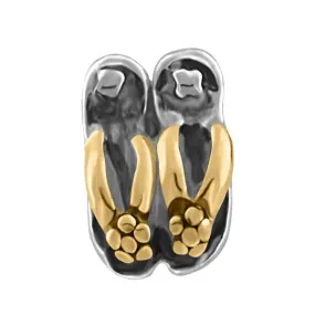 Silver Flip Flops Bead